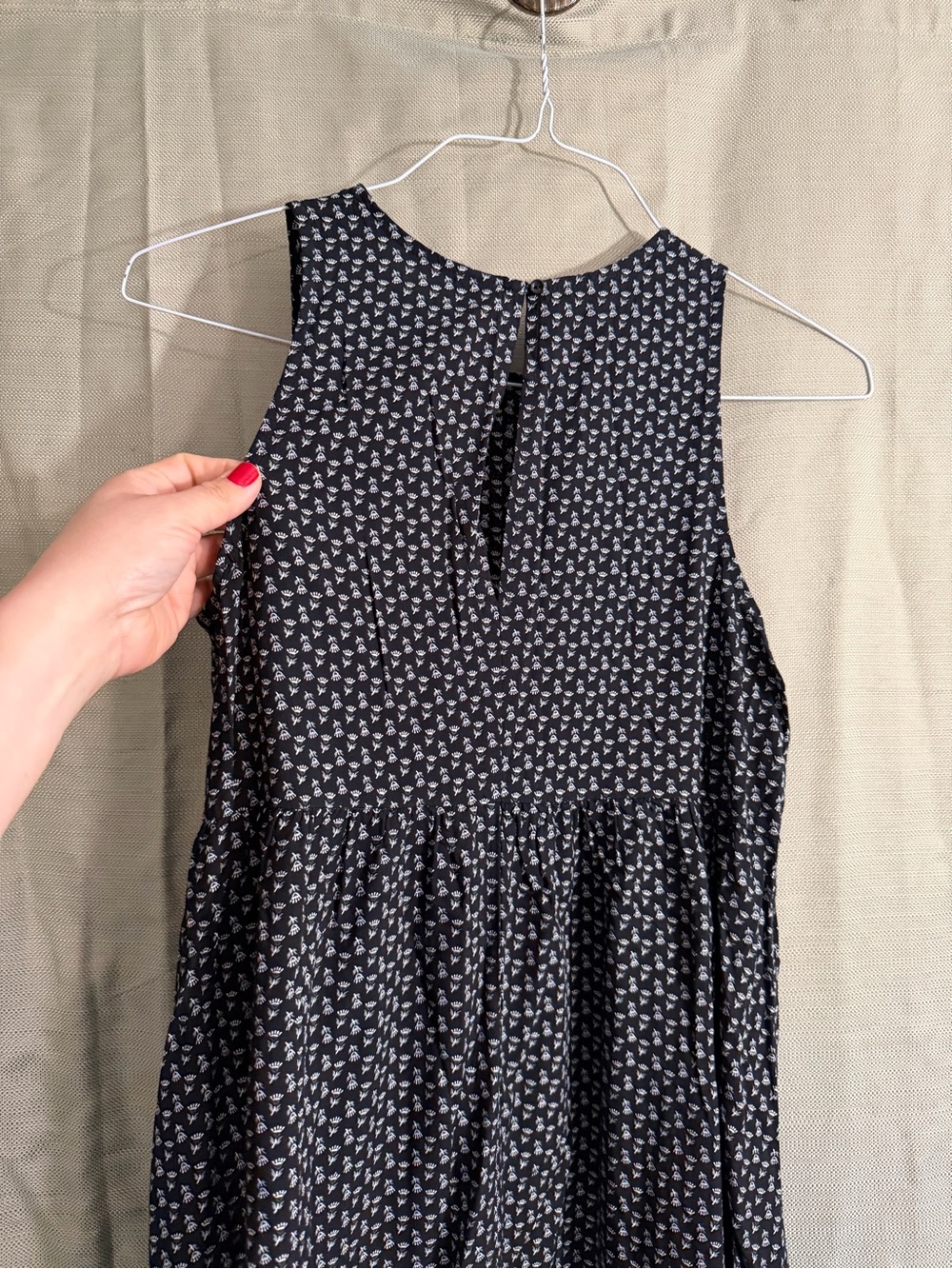 Old Navy black with White Micro-Print Sleeveless Mini Dress - Picture 7 of 9